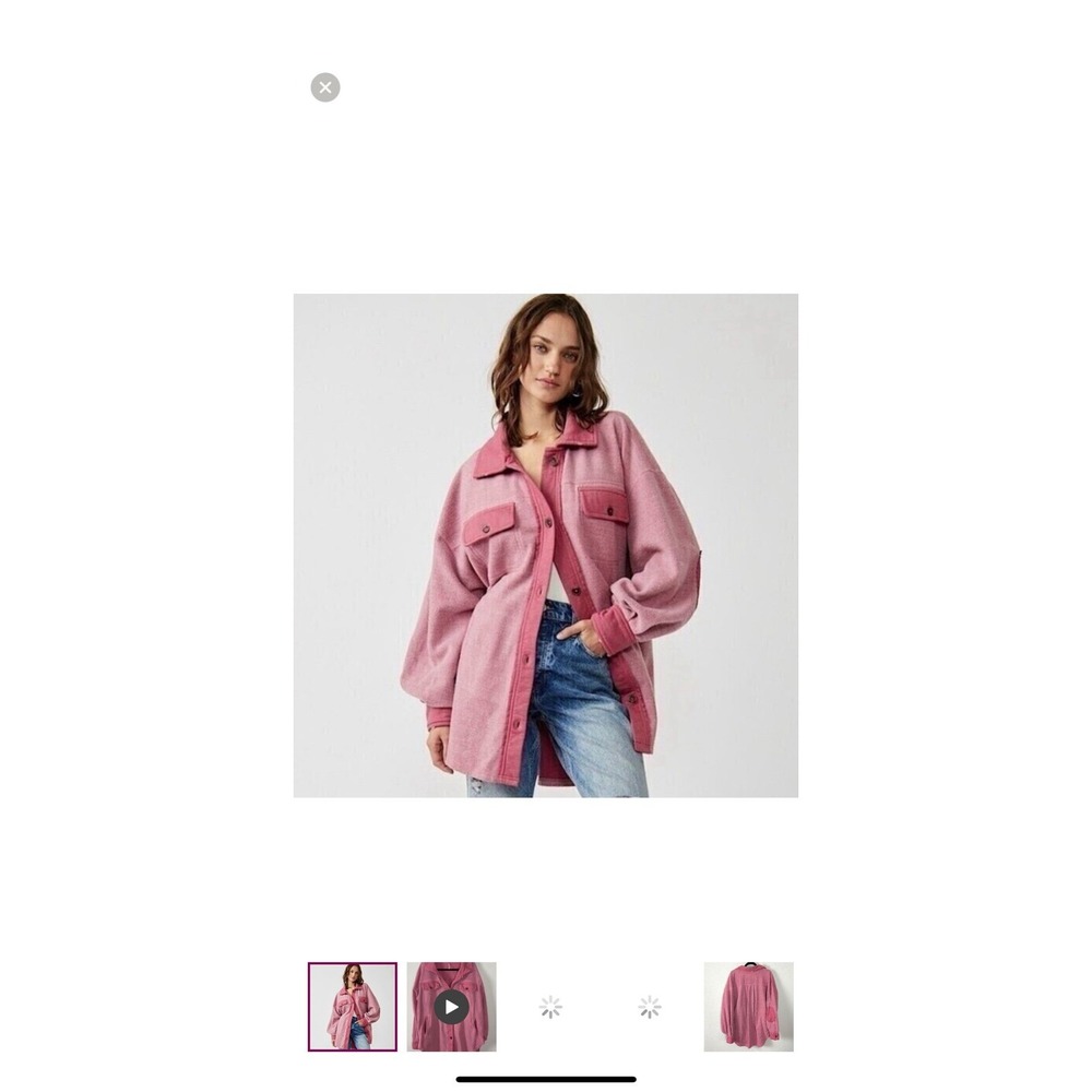 Free People Oversized Ruby Jacket in Sweetheart size small